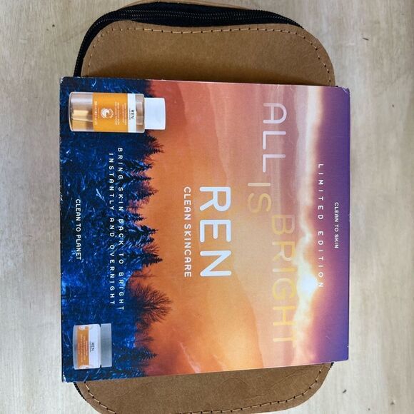 Limited Edition Ren all is bright clean skin care brand new in zip makeup case - Picture 6 of 7